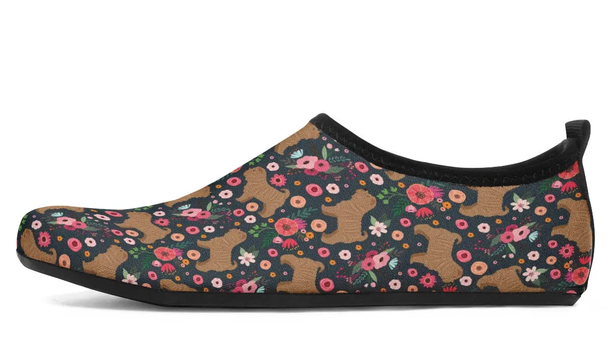 Shar Pei Flower Aqua Barefoot Shoes