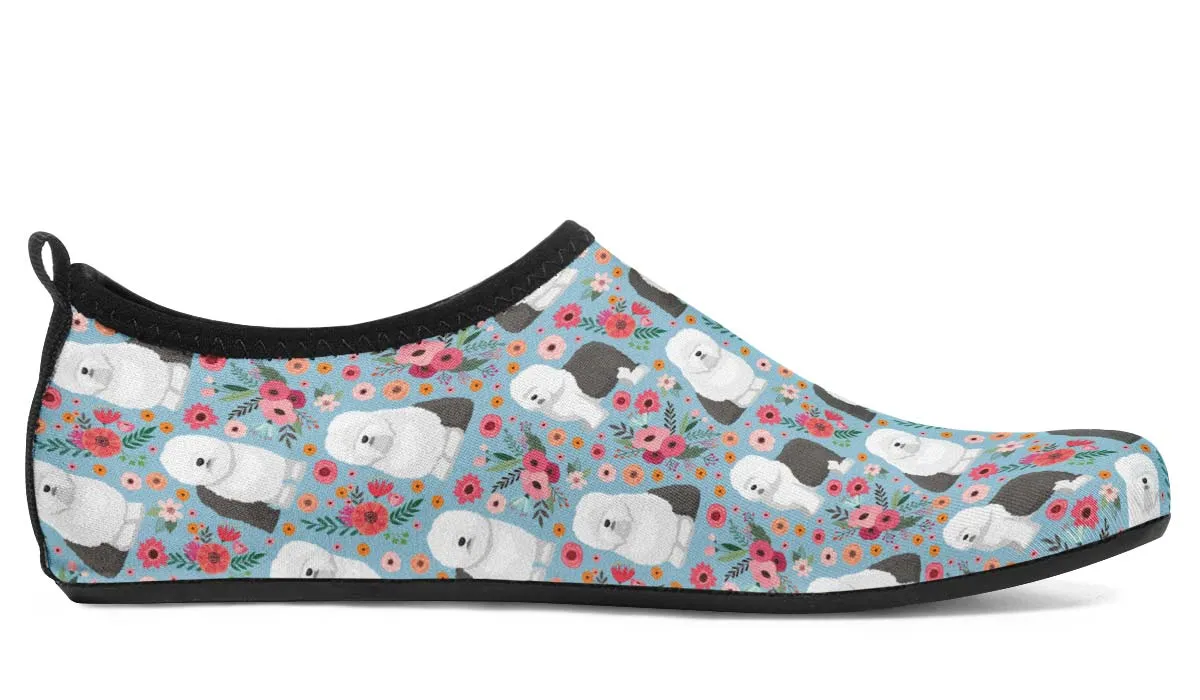 Sheep Dog Flower Aqua Barefoot Shoes