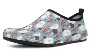 Sheep Dog Flower Aqua Barefoot Shoes