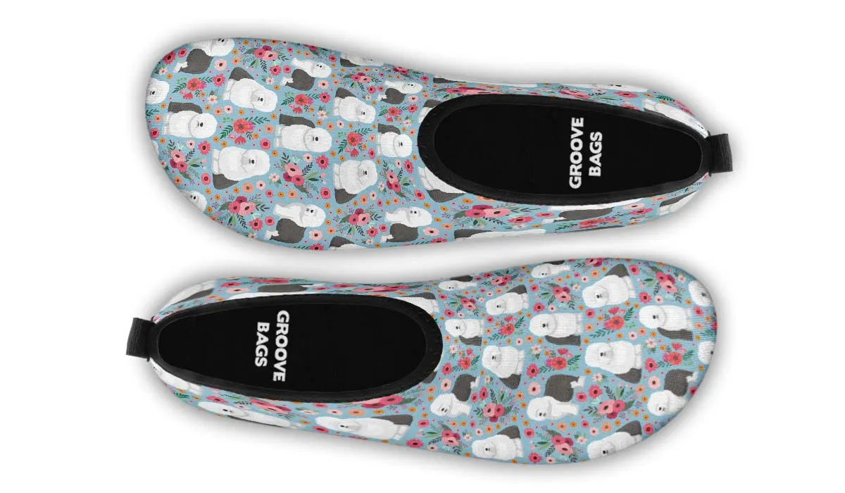 Sheep Dog Flower Aqua Barefoot Shoes