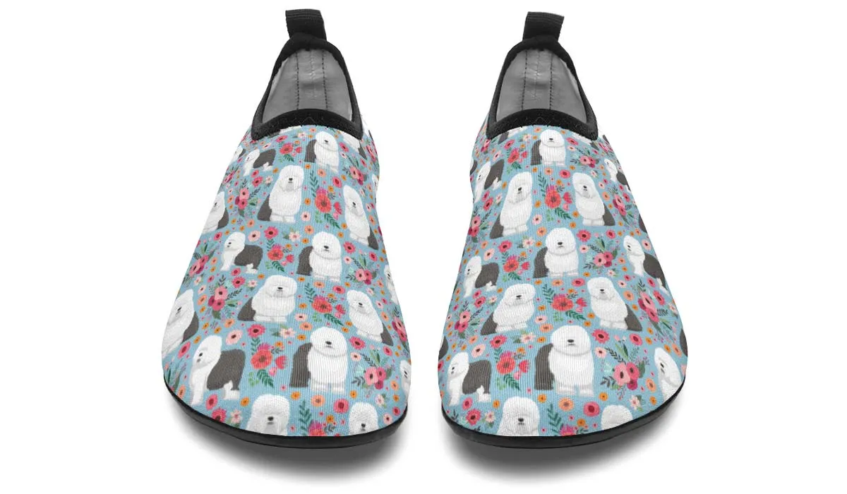 Sheep Dog Flower Aqua Barefoot Shoes