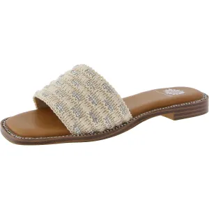Sheila Womens Rhinestone Man Made Slide Sandals