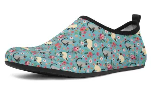 Siamese Cat Flower Aqua Barefoot Shoes