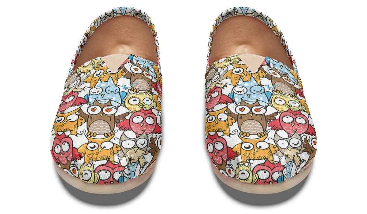 Silly Owl Pattern Casual Shoes