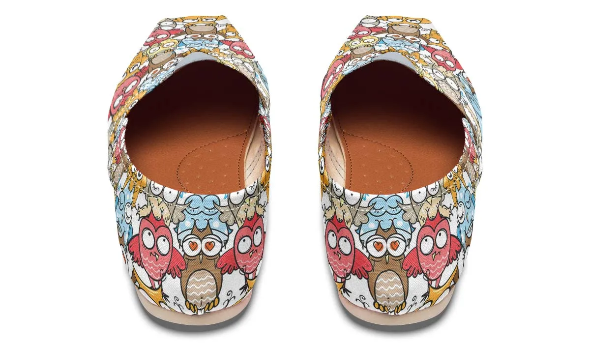 Silly Owl Pattern Casual Shoes