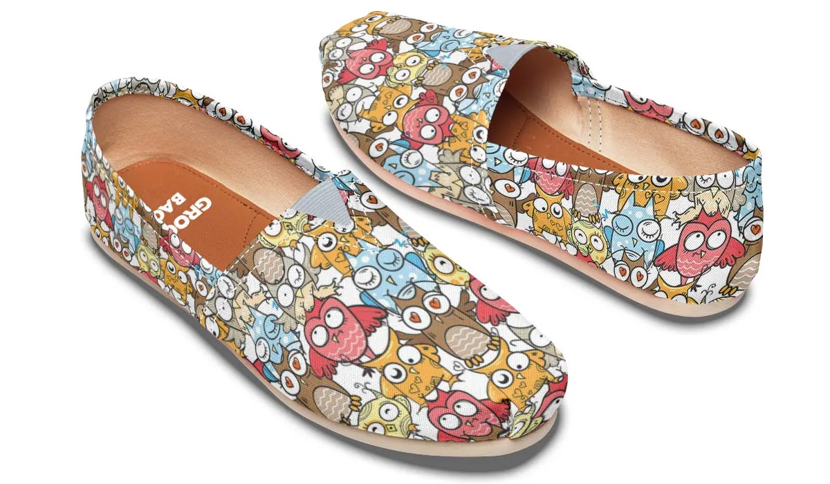 Silly Owl Pattern Casual Shoes