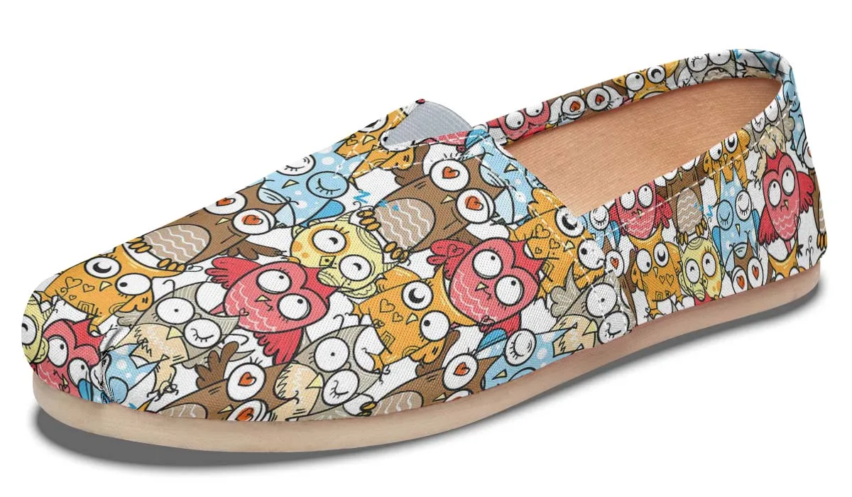 Silly Owl Pattern Casual Shoes