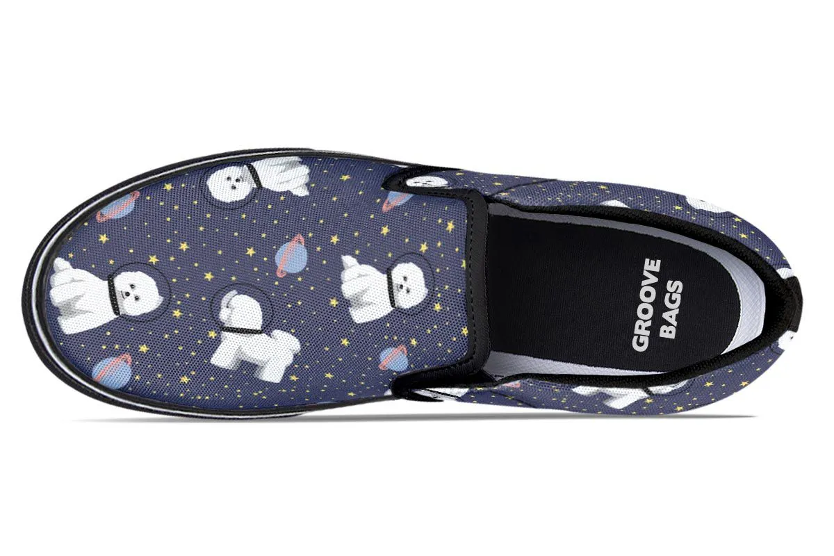 Space Bichon Frise Slip-On Shoes