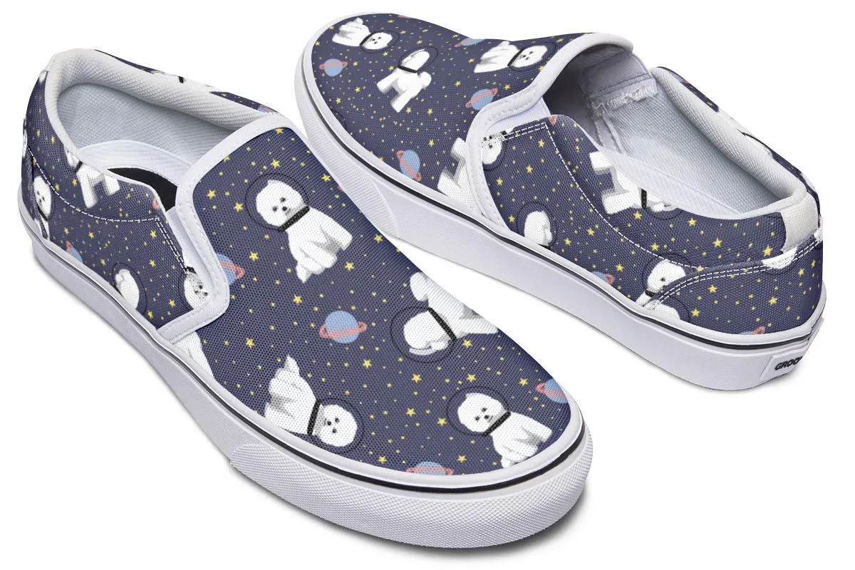 Space Bichon Frise Slip-On Shoes