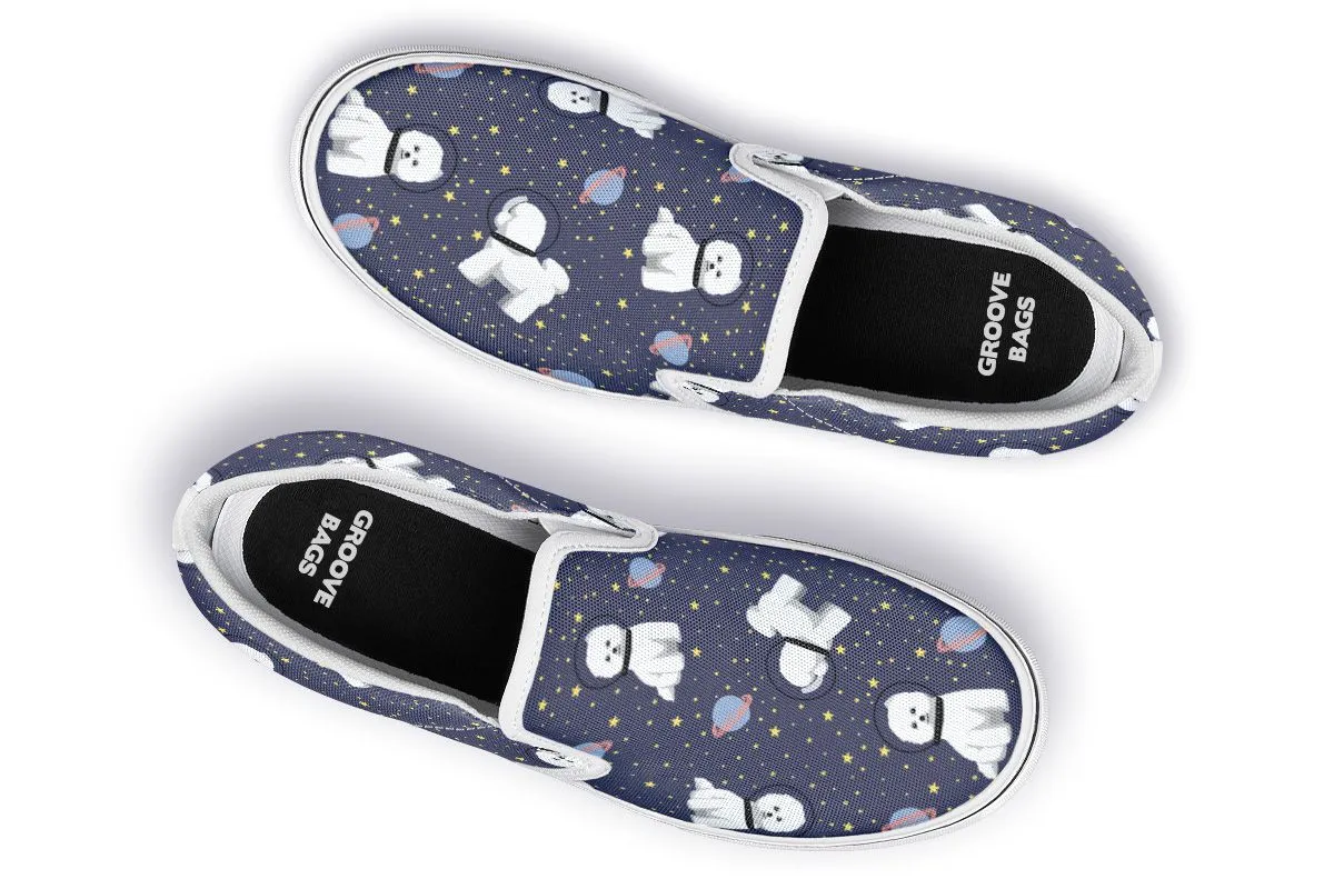 Space Bichon Frise Slip-On Shoes