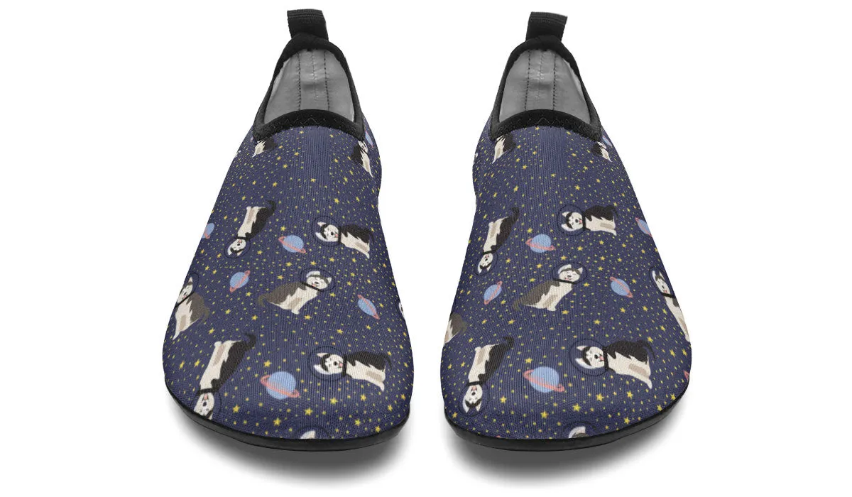 Space Siberian Husky Aqua Barefoot Shoes