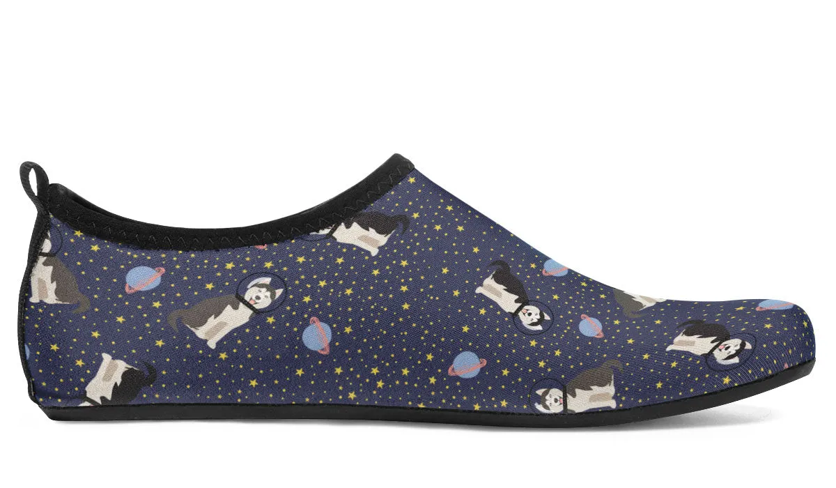 Space Siberian Husky Aqua Barefoot Shoes