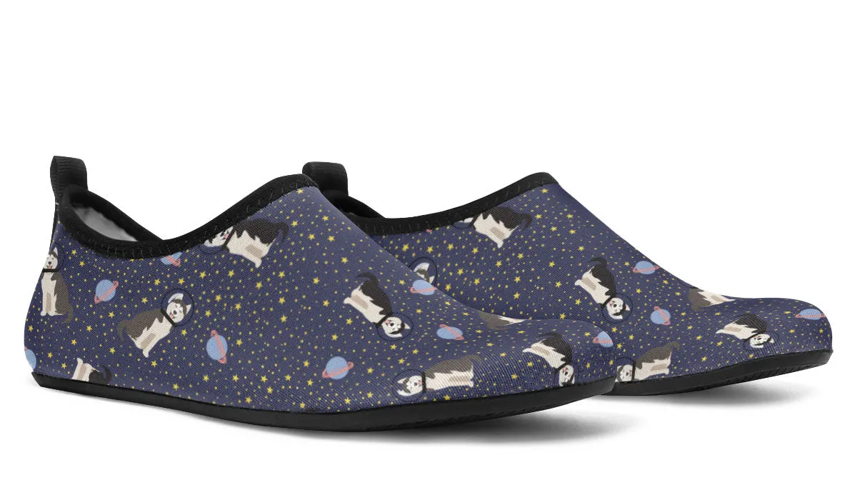 Space Siberian Husky Aqua Barefoot Shoes