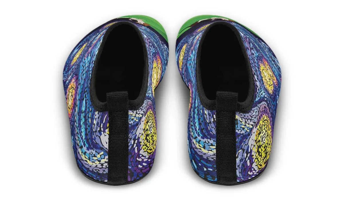Starry Night Basset Hound Aqua Barefoot Shoes