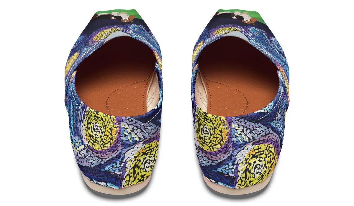 Starry Night Basset Hound Casual Shoes