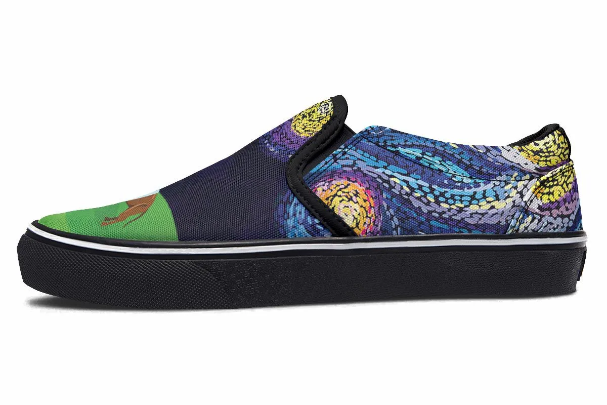 Starry Night Dachshund Slip-On Shoes