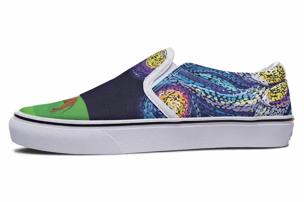 Starry Night Dachshund Slip-On Shoes