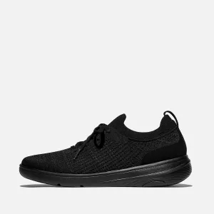 Super-Q Black Knit Slip-On Laced Sneaker