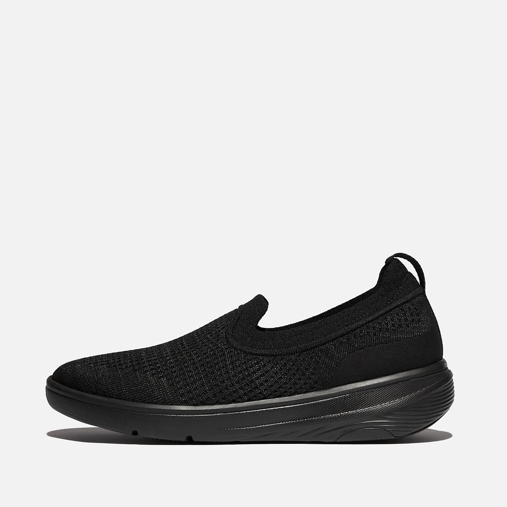 Super-Q Black Knit Slip-On Sneaker