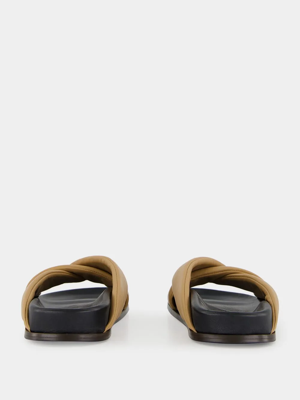 Tan Nappa Folded Sandals