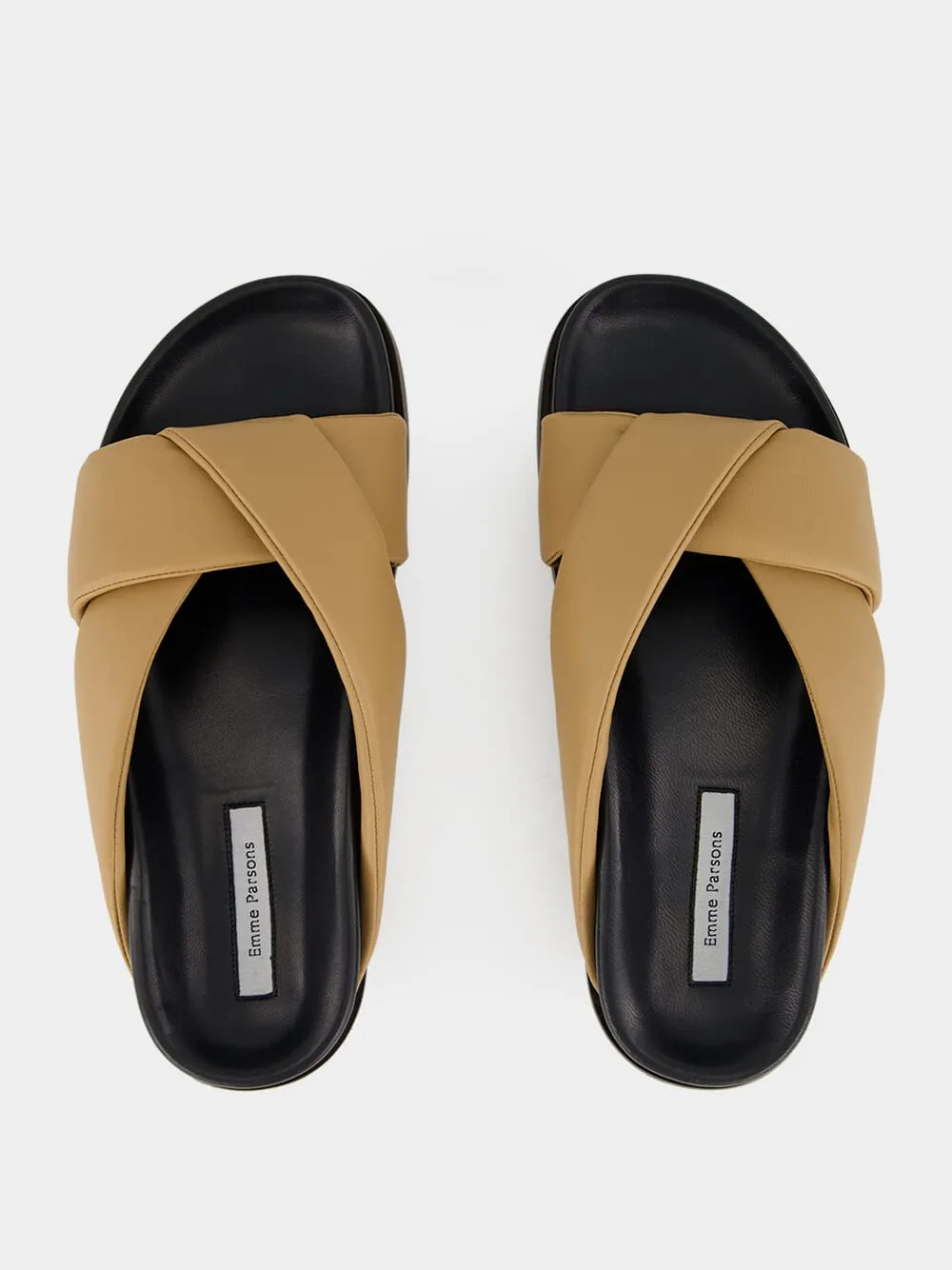 Tan Nappa Folded Sandals