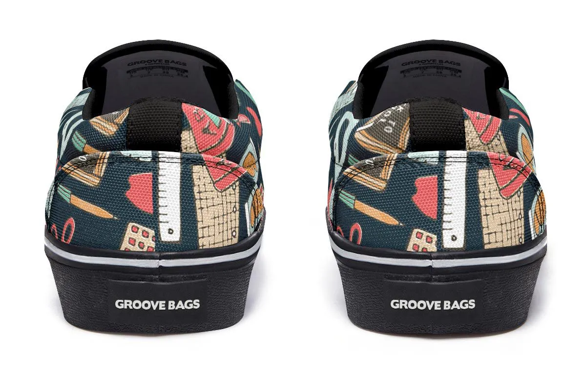 Teacher Pattern Slip-On Shoes