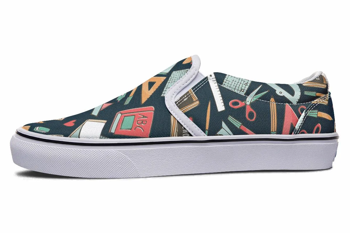 Teacher Pattern Slip-On Shoes