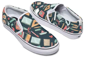 Teacher Pattern Slip-On Shoes
