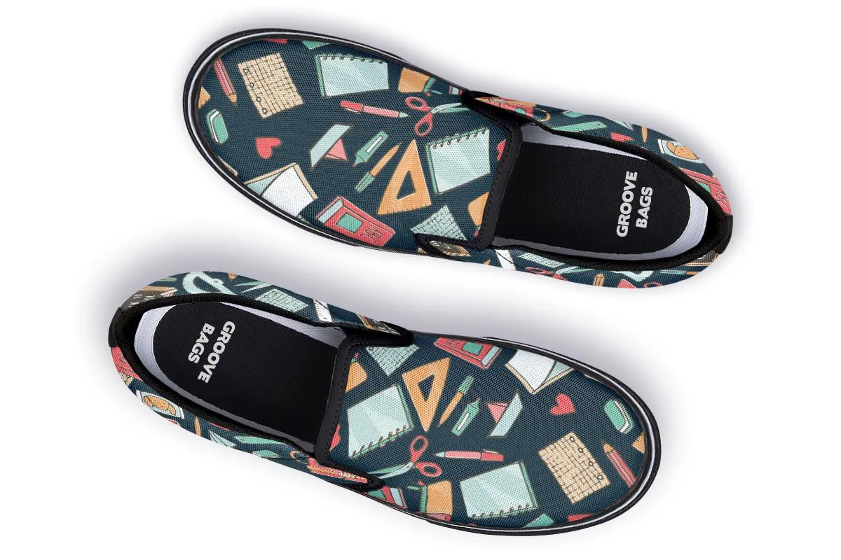 Teacher Pattern Slip-On Shoes