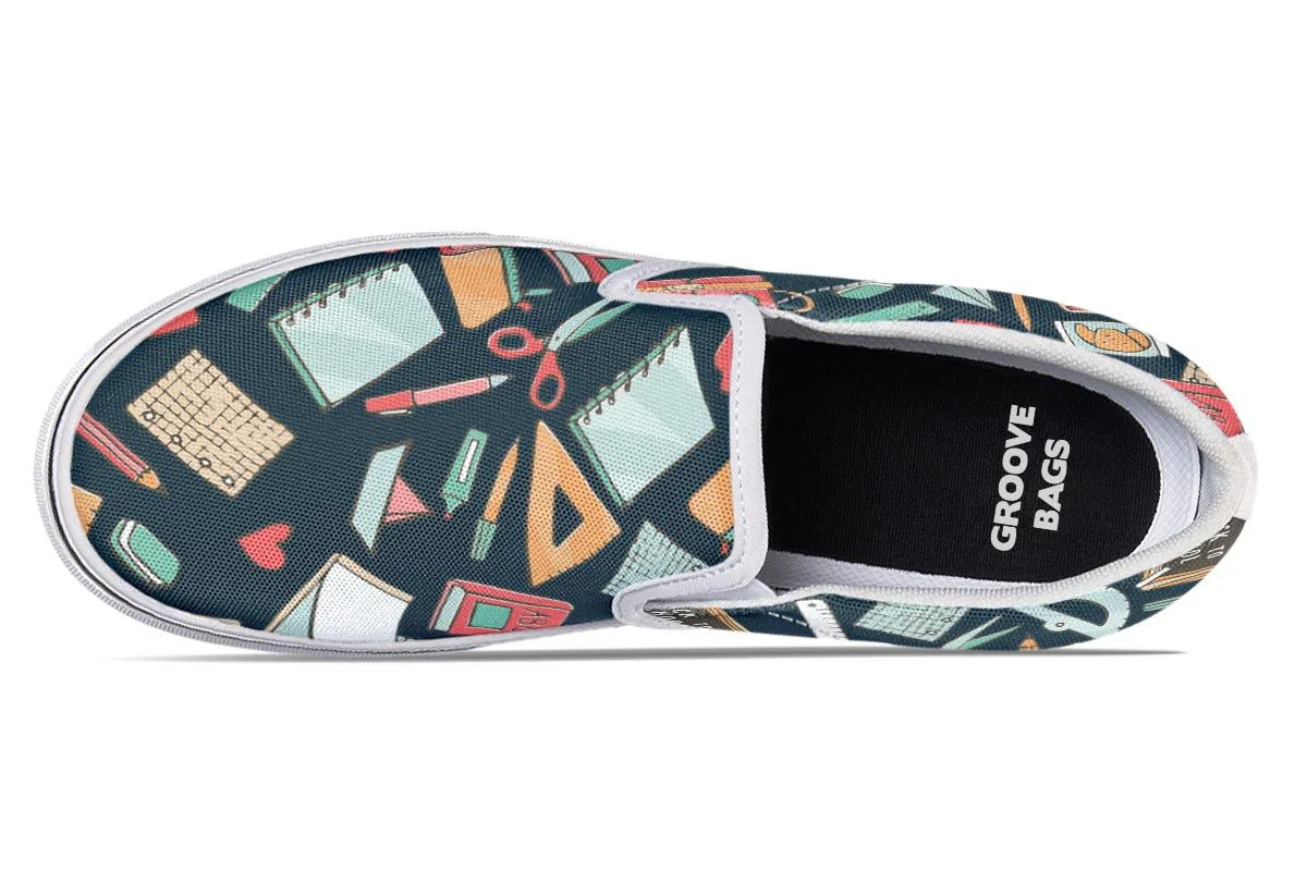 Teacher Pattern Slip-On Shoes