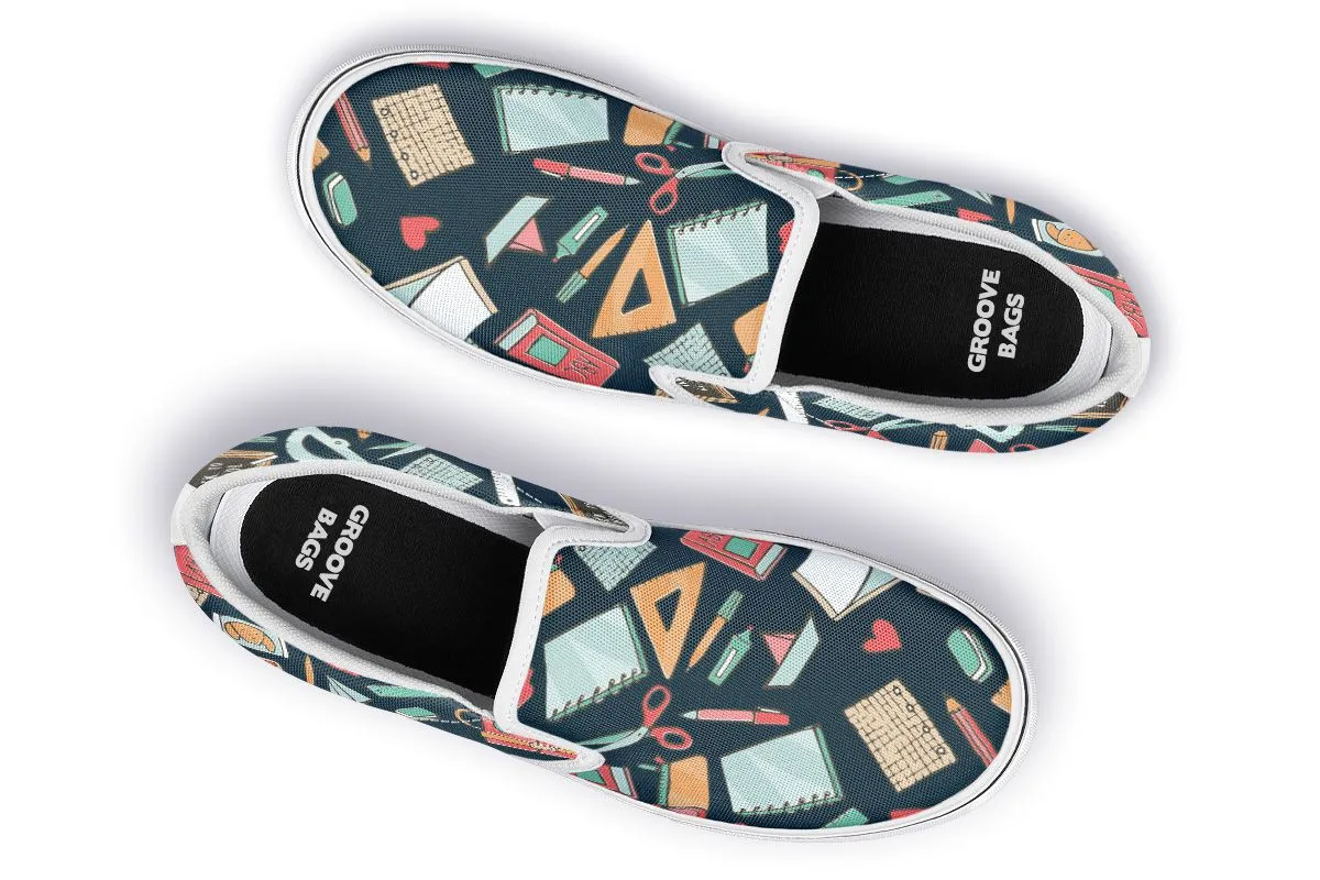 Teacher Pattern Slip-On Shoes