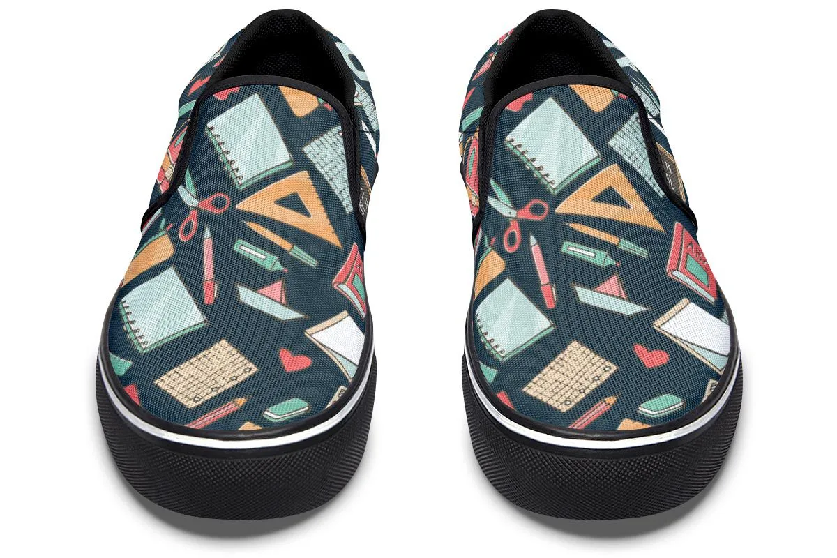 Teacher Pattern Slip-On Shoes