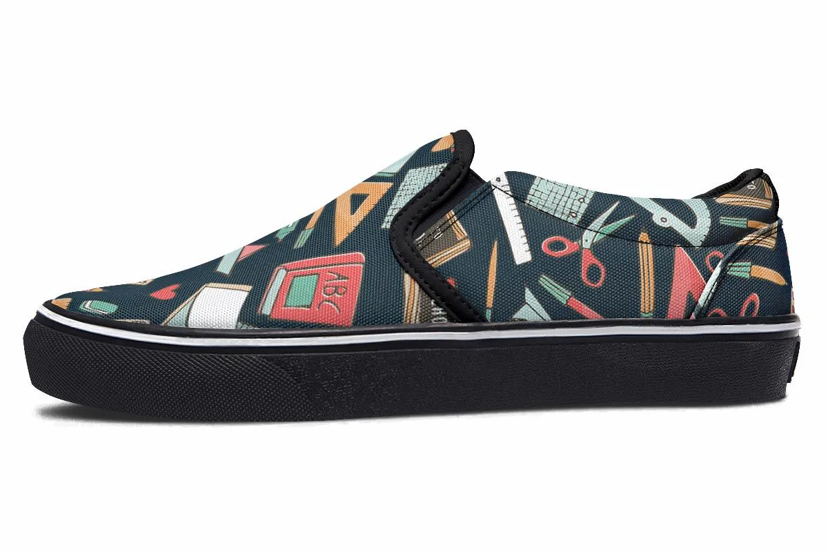 Teacher Pattern Slip-On Shoes