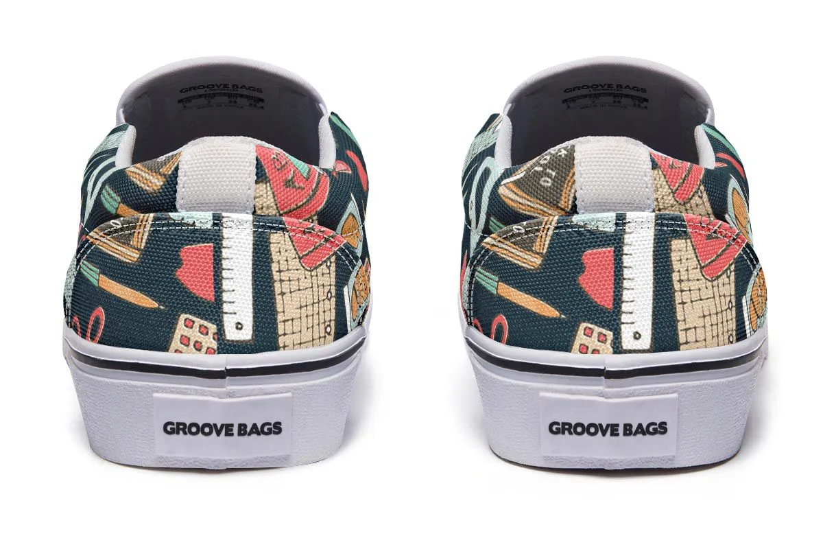 Teacher Pattern Slip-On Shoes