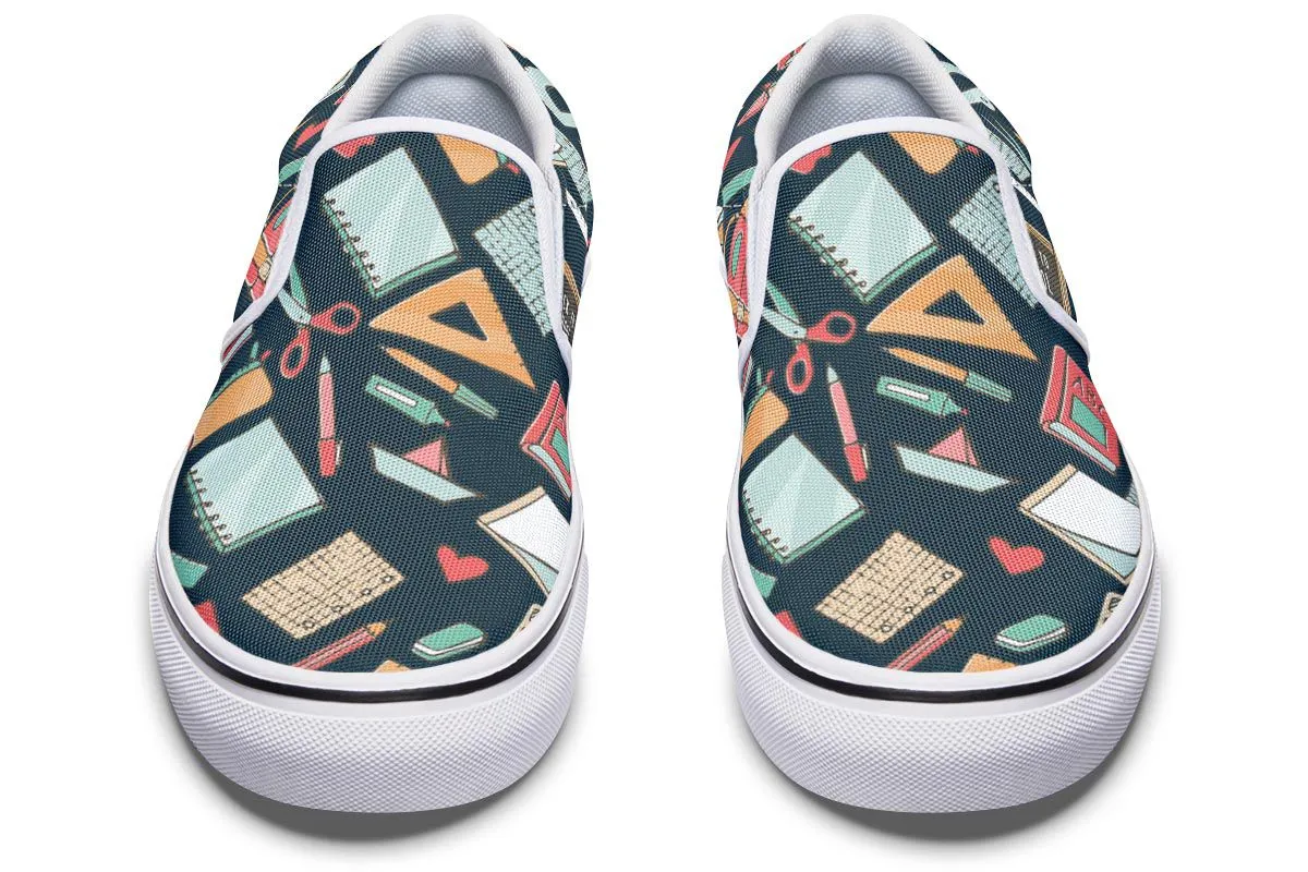 Teacher Pattern Slip-On Shoes