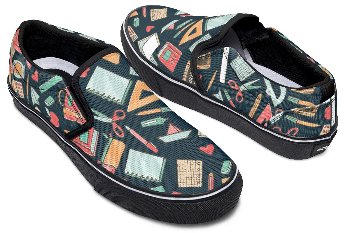 Teacher Pattern Slip-On Shoes