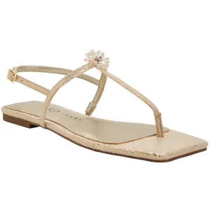 The Camie T-Strap Thong Sandle Womens Embellished Man Made T-Strap Sandals