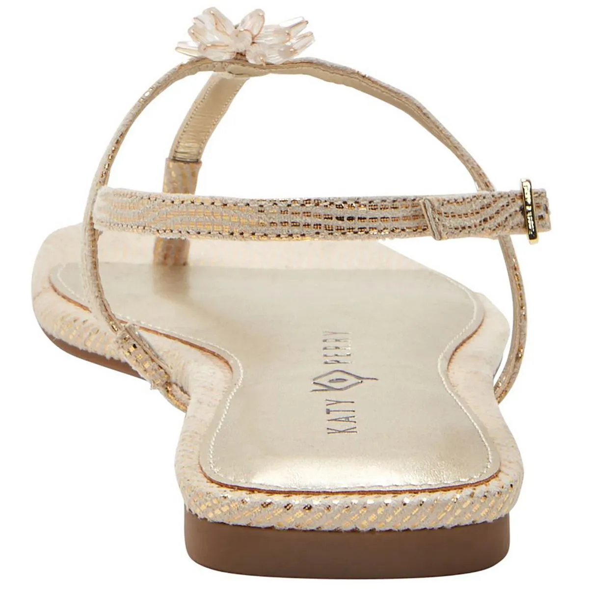 The Camie T-Strap Thong Sandle Womens Embellished Man Made T-Strap Sandals