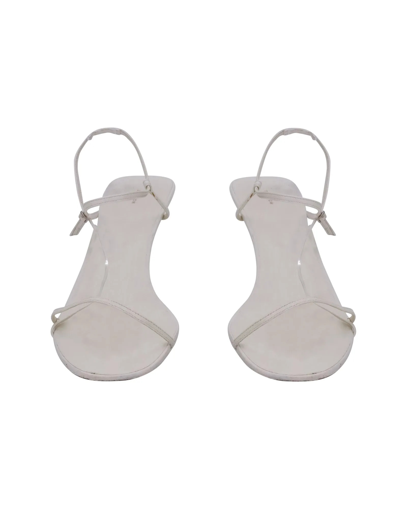 The Row Bare Sandals in White Leather