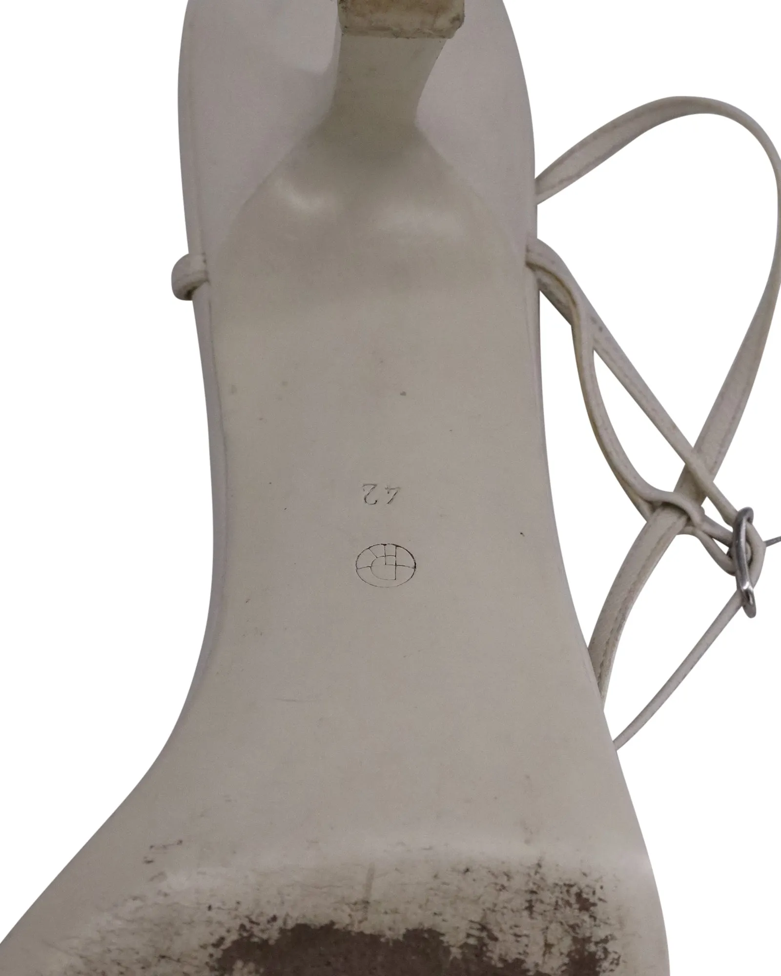 The Row Bare Sandals in White Leather