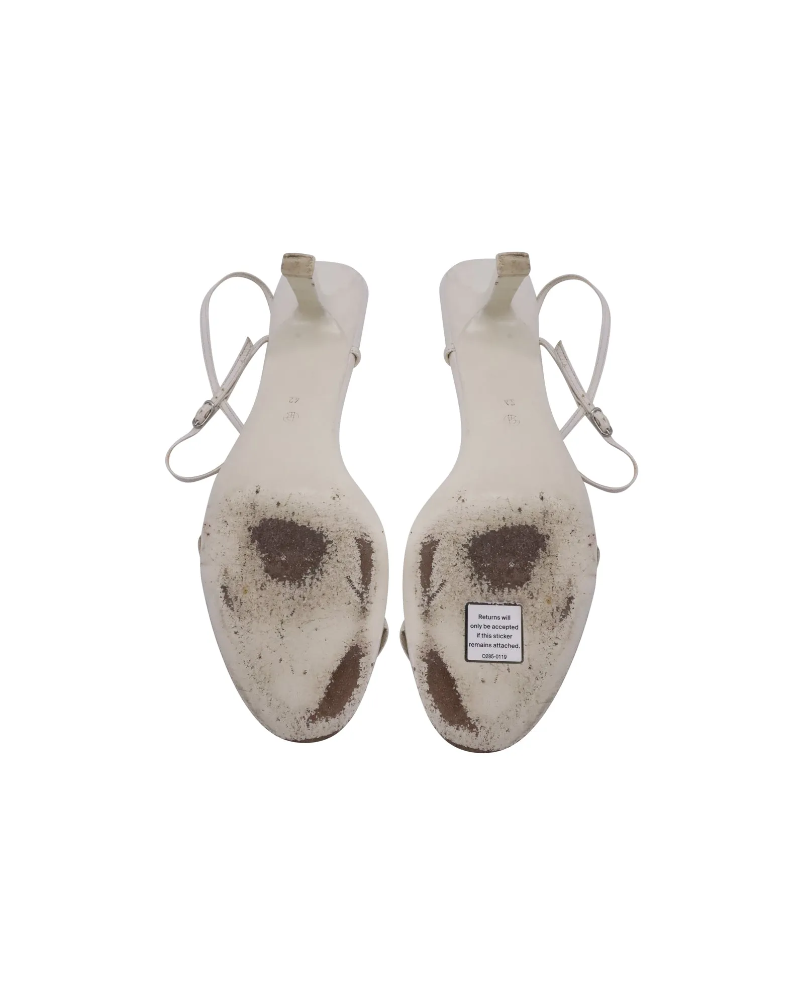 The Row Bare Sandals in White Leather
