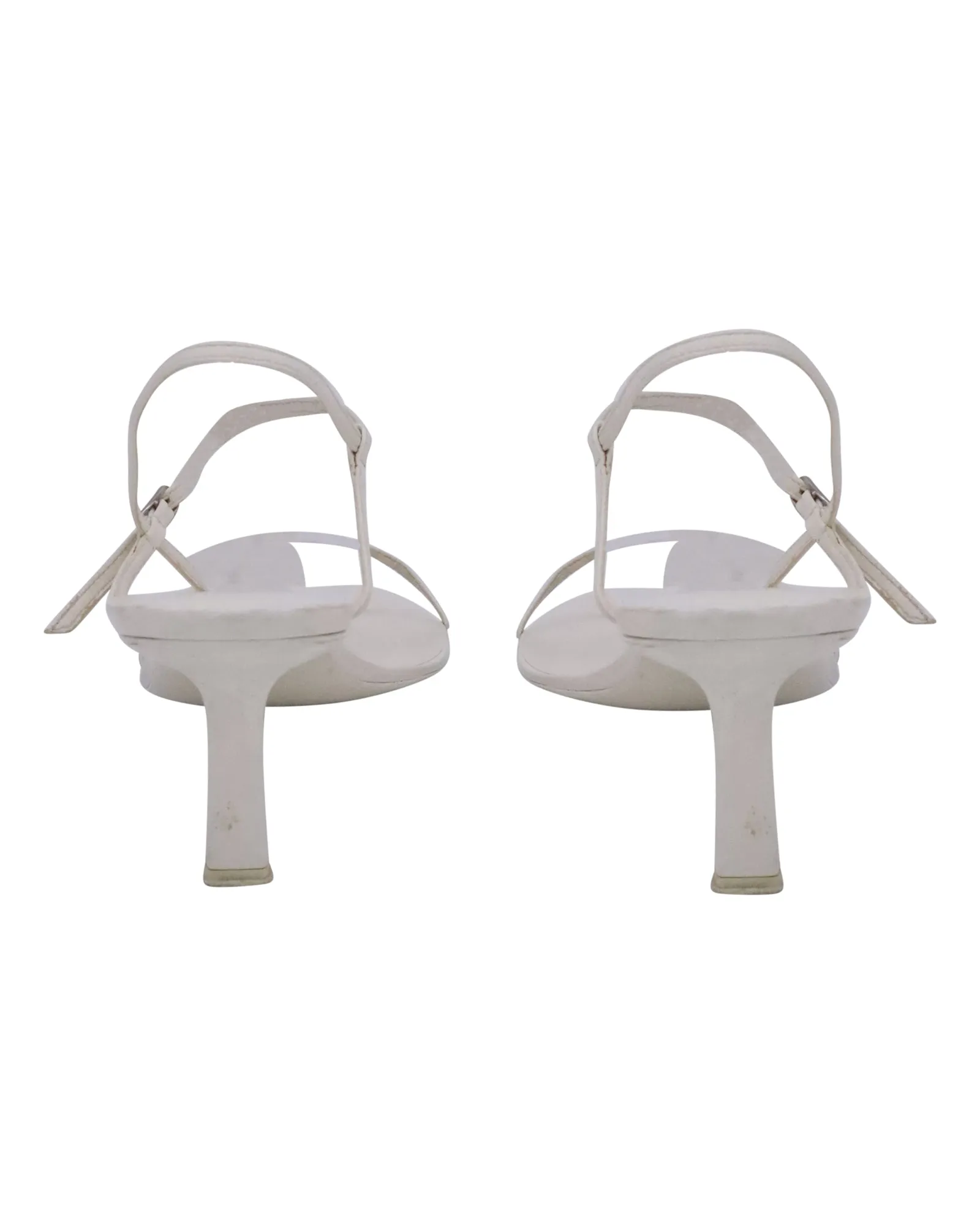 The Row Bare Sandals in White Leather