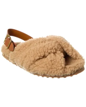 TODs Shearling & Leather Sandal