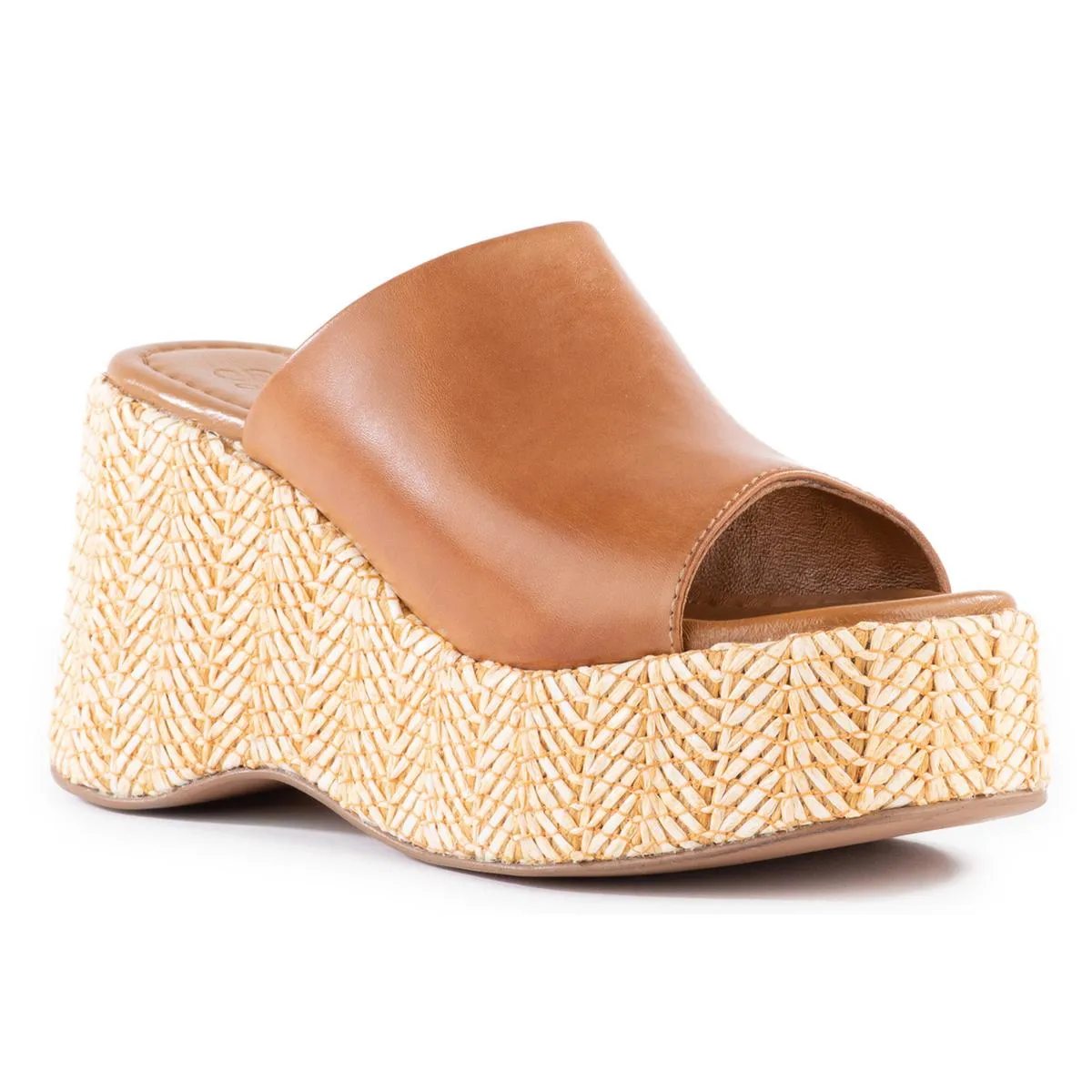 Tulip  Womens Woven Leather Platform Sandals
