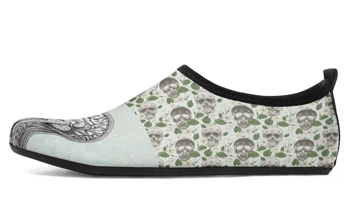 Vintage Brain Diagram Aqua Barefoot Shoes