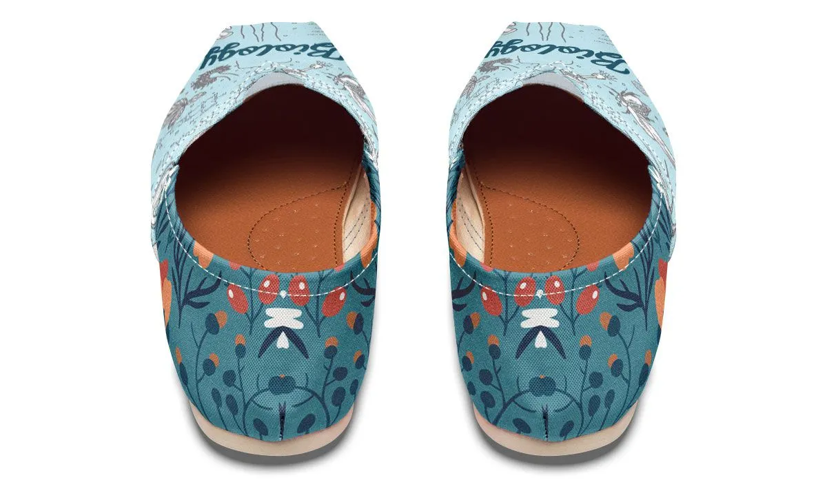 Vintage Floral Biology Casual Shoes