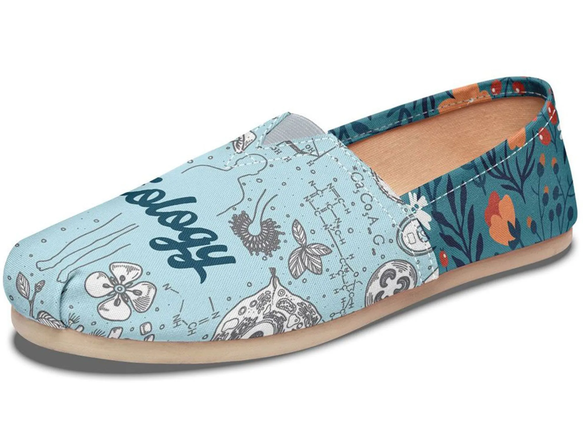 Vintage Floral Biology Casual Shoes