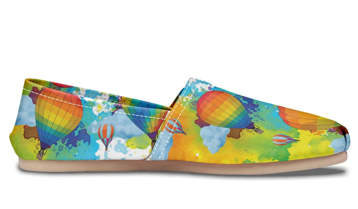 Watercolor Hot Air Balloons Casual Shoes