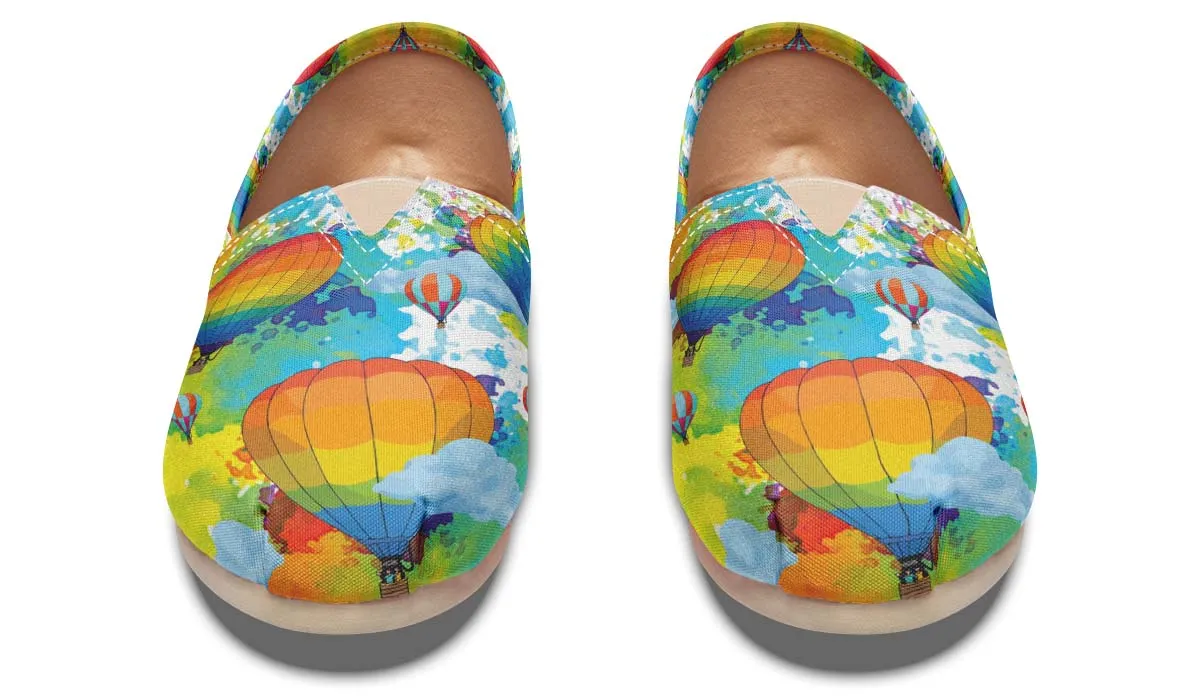 Watercolor Hot Air Balloons Casual Shoes