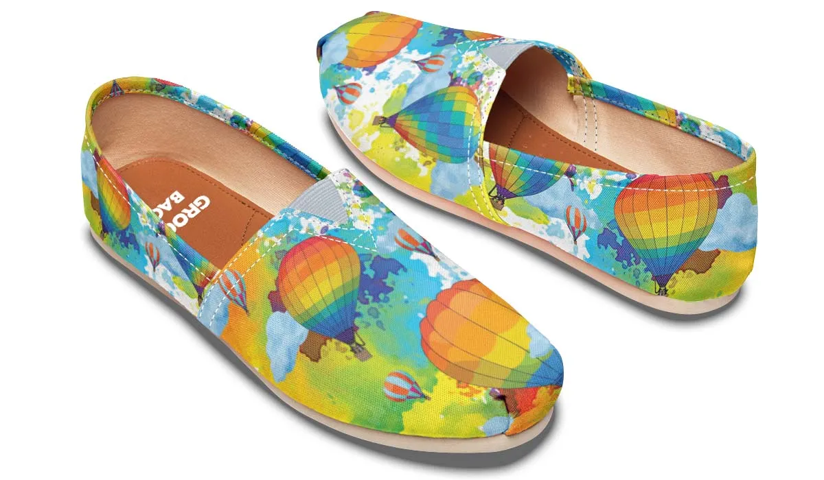 Watercolor Hot Air Balloons Casual Shoes